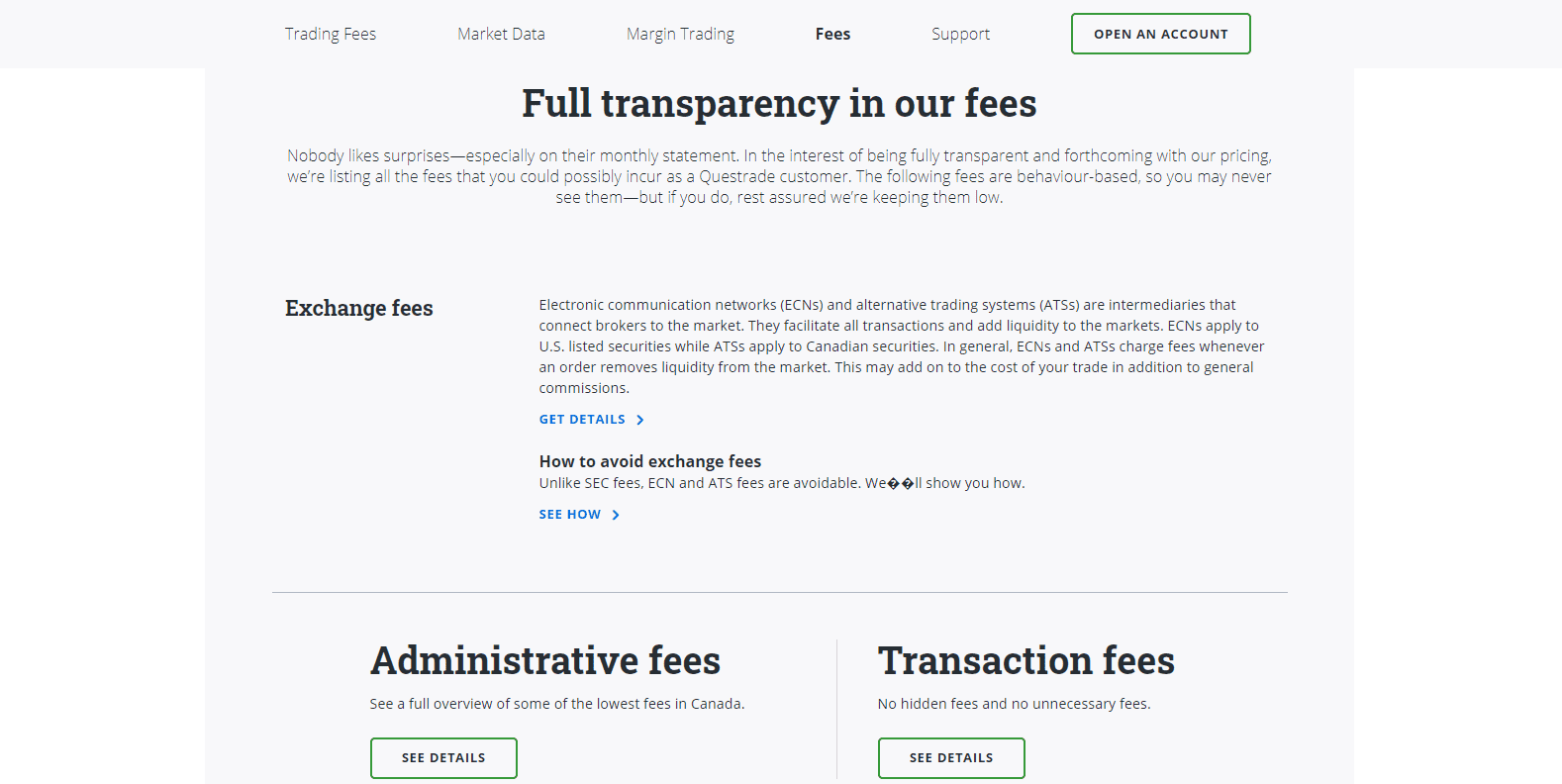 Questrade Review exchange fees and admin charges Questrade Review exchange fees and admin charges
